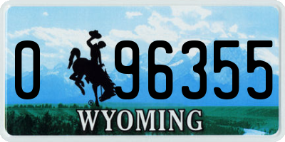 WY license plate 096355