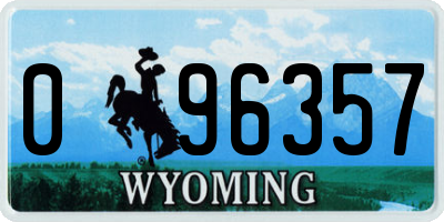 WY license plate 096357