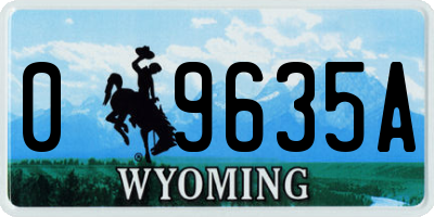 WY license plate 09635A