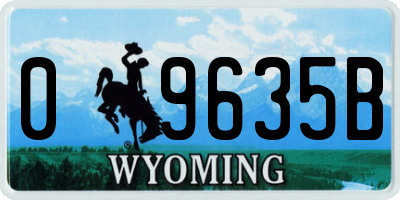 WY license plate 09635B