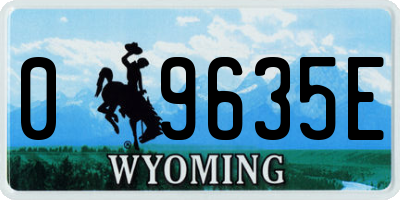 WY license plate 09635E