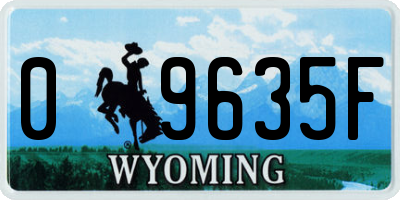 WY license plate 09635F
