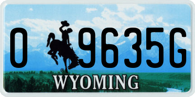 WY license plate 09635G