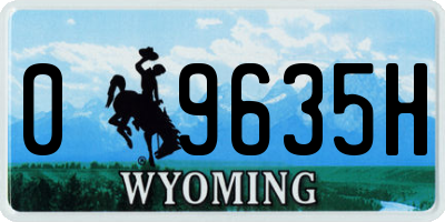 WY license plate 09635H
