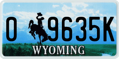 WY license plate 09635K