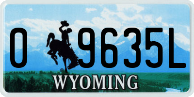 WY license plate 09635L