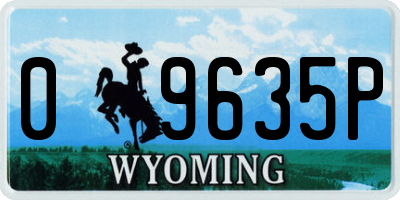 WY license plate 09635P