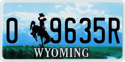 WY license plate 09635R