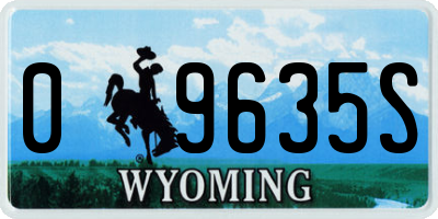 WY license plate 09635S