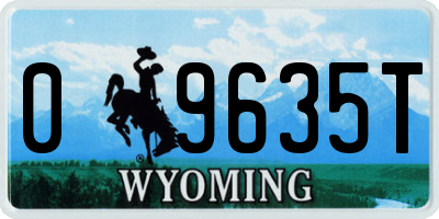 WY license plate 09635T