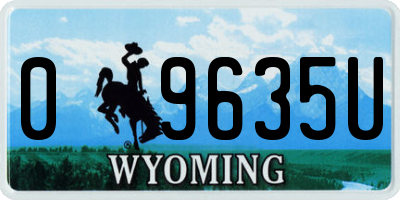 WY license plate 09635U