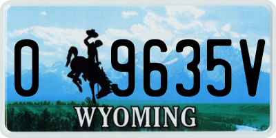WY license plate 09635V