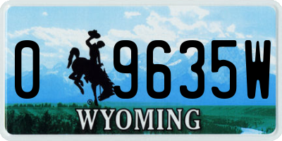 WY license plate 09635W