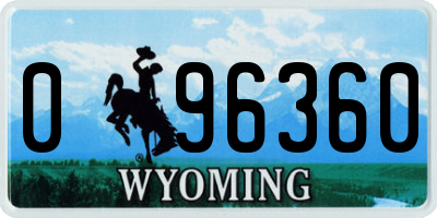 WY license plate 096360