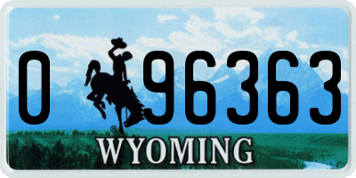 WY license plate 096363
