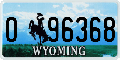 WY license plate 096368