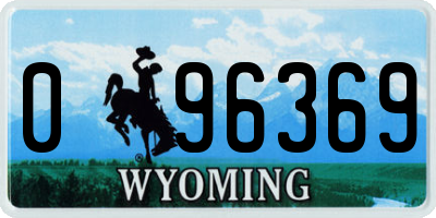 WY license plate 096369