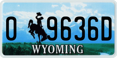 WY license plate 09636D