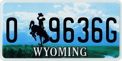 WY license plate 09636G