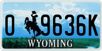 WY license plate 09636K