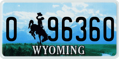 WY license plate 09636O