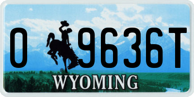 WY license plate 09636T