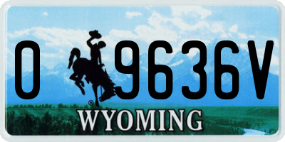 WY license plate 09636V