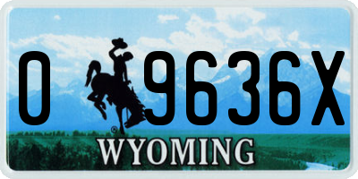 WY license plate 09636X