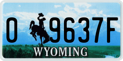 WY license plate 09637F
