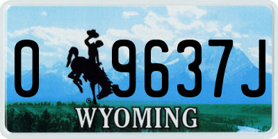 WY license plate 09637J