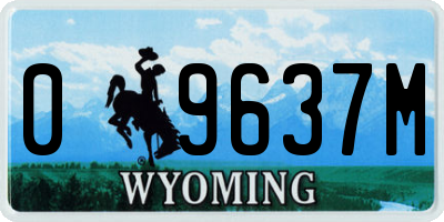 WY license plate 09637M