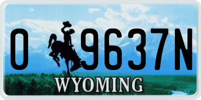 WY license plate 09637N
