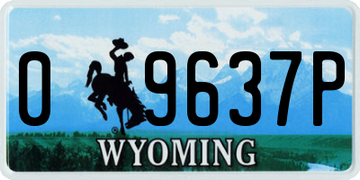 WY license plate 09637P