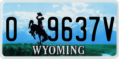 WY license plate 09637V
