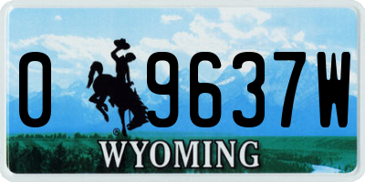 WY license plate 09637W