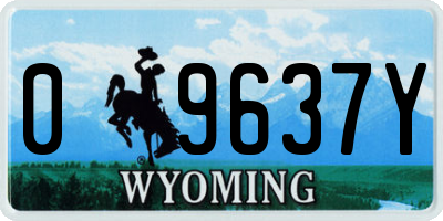 WY license plate 09637Y