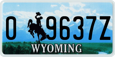 WY license plate 09637Z