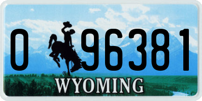 WY license plate 096381