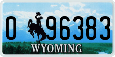 WY license plate 096383