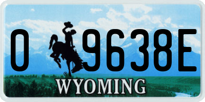 WY license plate 09638E