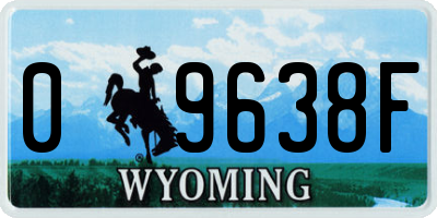 WY license plate 09638F