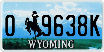 WY license plate 09638K