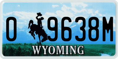 WY license plate 09638M
