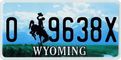 WY license plate 09638X