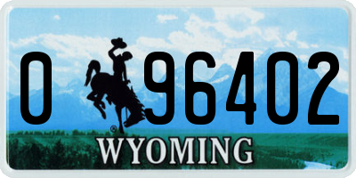 WY license plate 096402