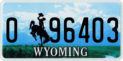 WY license plate 096403