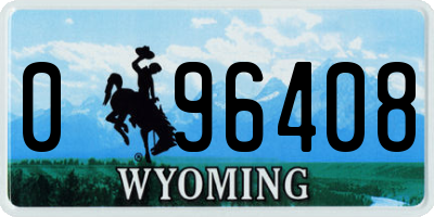 WY license plate 096408