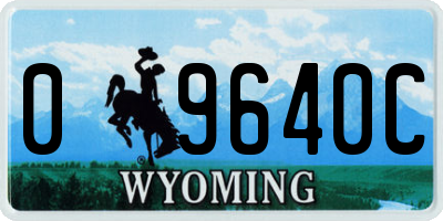 WY license plate 09640C