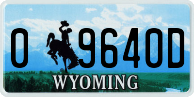 WY license plate 09640D