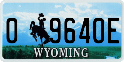 WY license plate 09640E